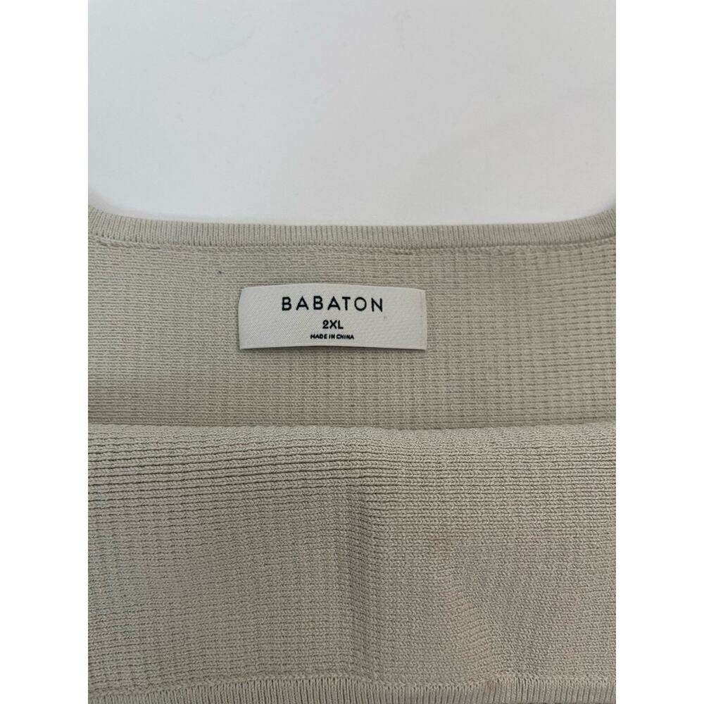 Babaton Sculpt Knit Square Neck Cropped Tank Matte Pearl Size 2XL Essential - Picture 11 of 14